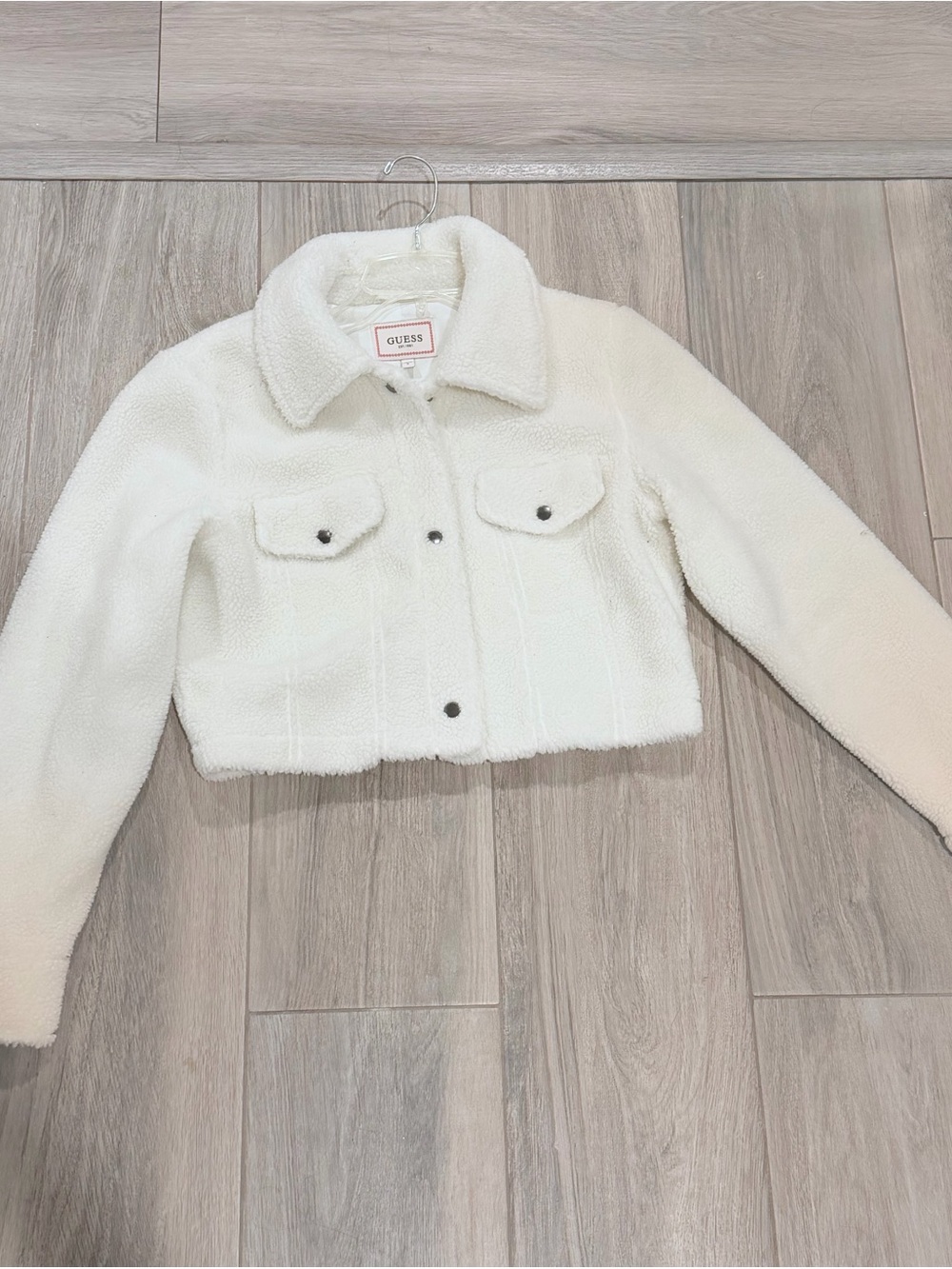 GUESS Cropped Teddy Jacket
